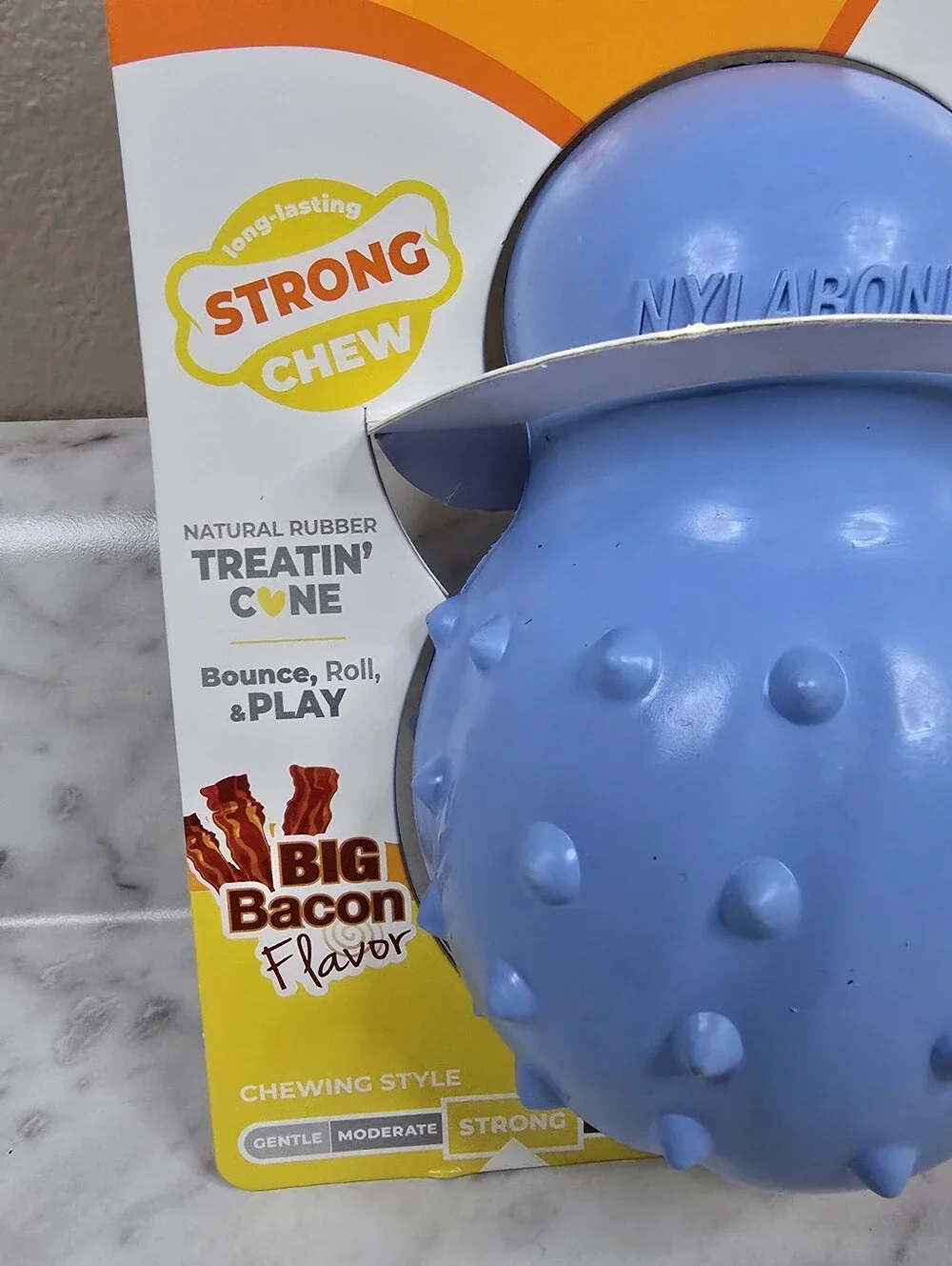 Nylabone Bacon Treatin' Cone Treat Dispensing Durable Chew Toy, Size XLarge